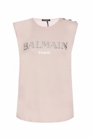Top bez rękawów z nadrukowanym logo, zdjęcie 1 Top bez rękawów z nadrukowanym logo od Balmain